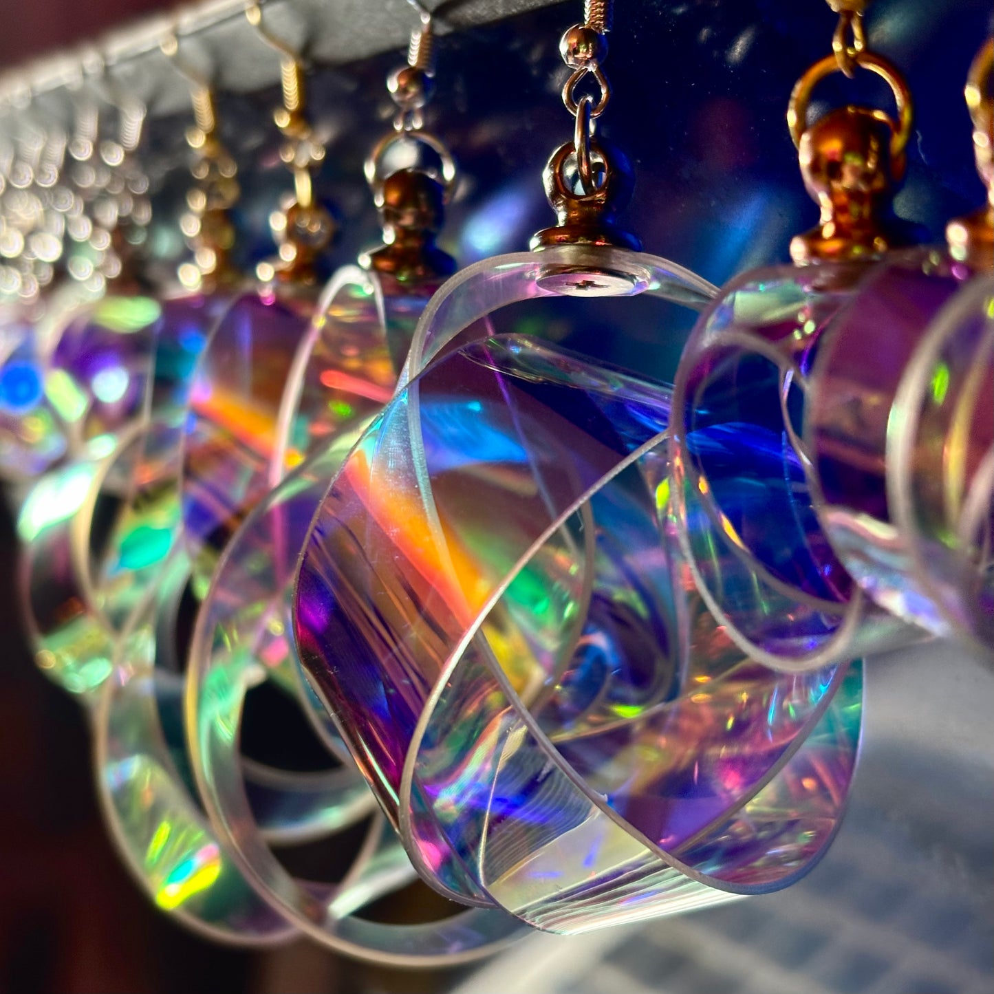 UV Active Neon Disco Earrings "Own the Lights" for Tunnels