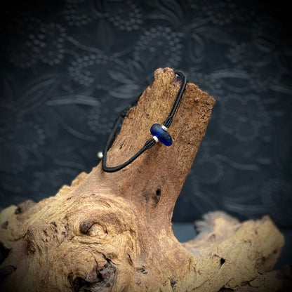 Macrame Bracelet - Blue Seaham Seaglass - 925 Sterling Silver