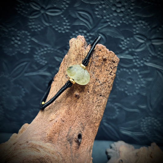 Makramee Armband - gelbes Multi Seaham Seaglass - Goldfilled