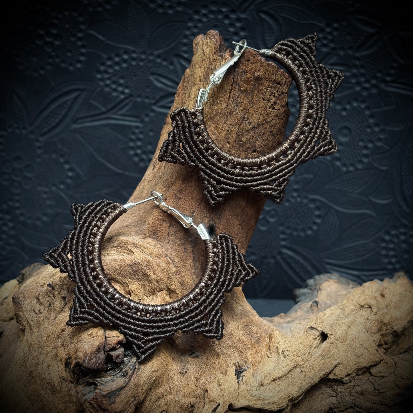 Macrame Earrings "Luna Obscura"