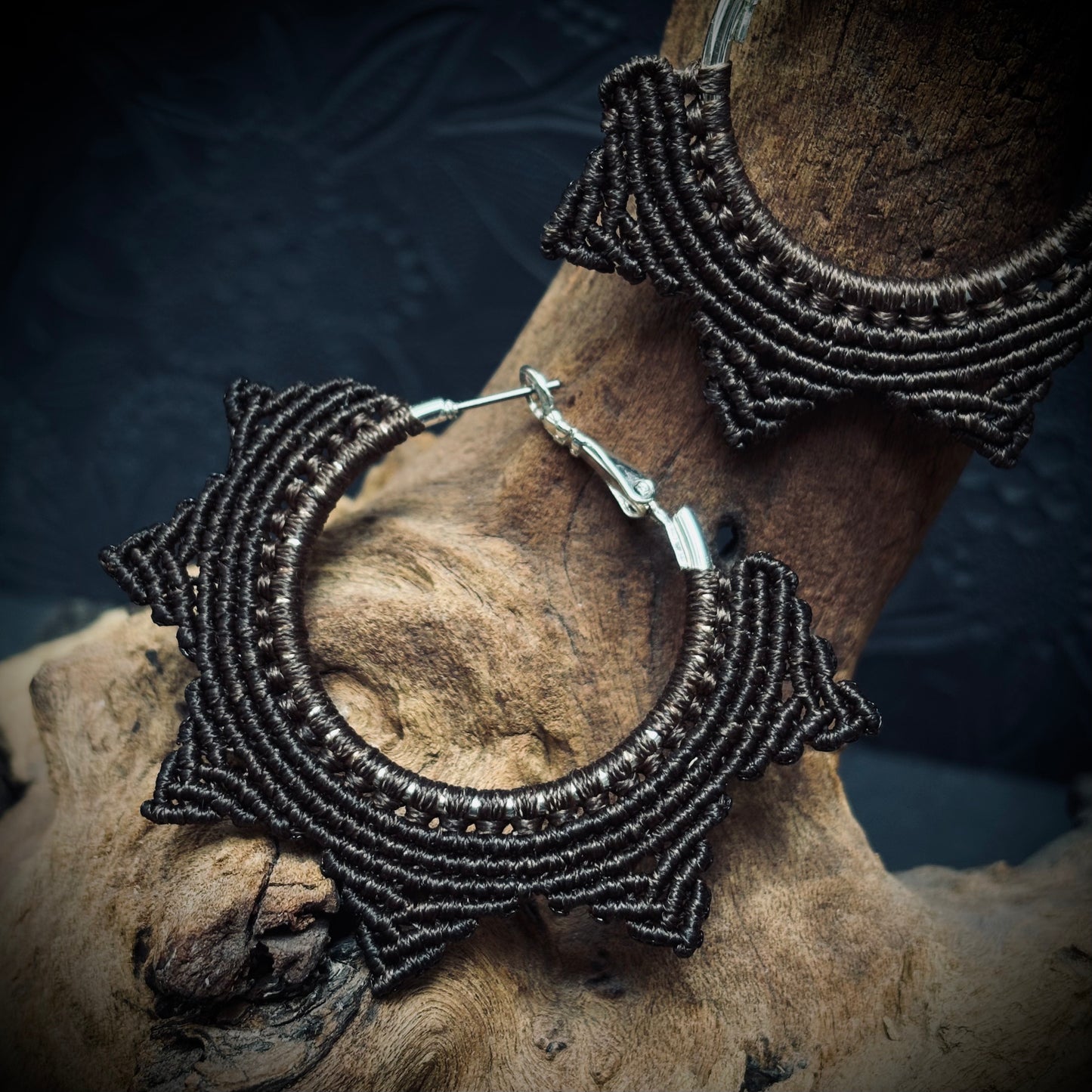 Macrame Earrings "Luna Obscura"