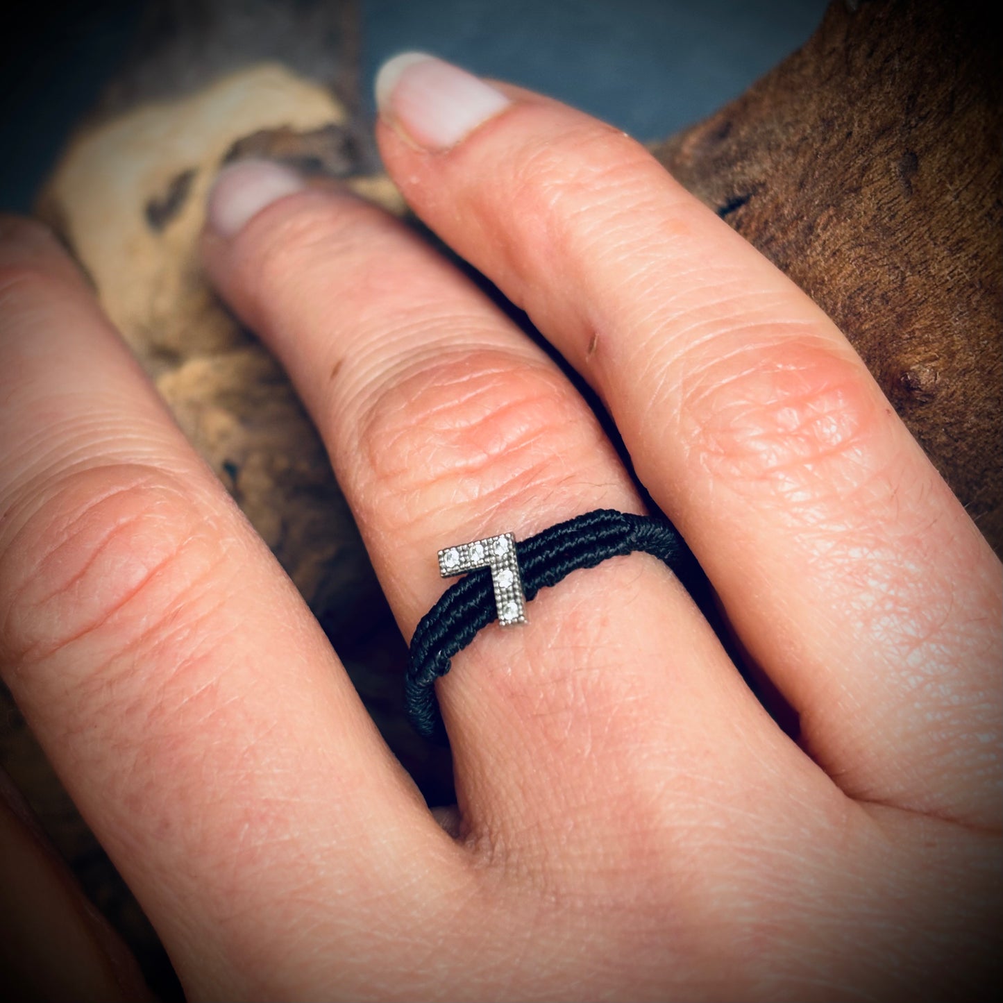 Macrame Ring "Little L" 925 Sterling Silver