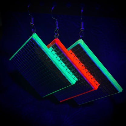 UV-Active Neon Disco Earrings "Own the Lights"