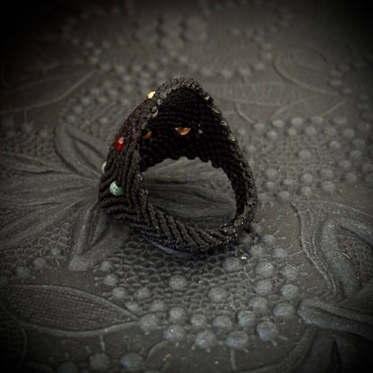 Macramé Planet Ring "Universe and Me"