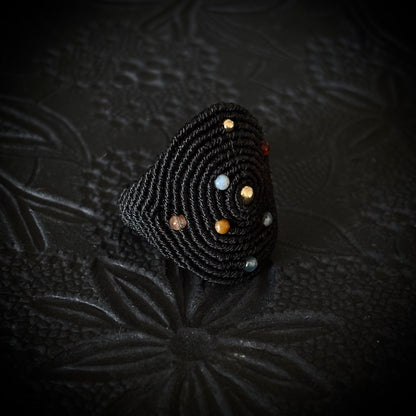 Macramé Planet Ring "Universe and Me"