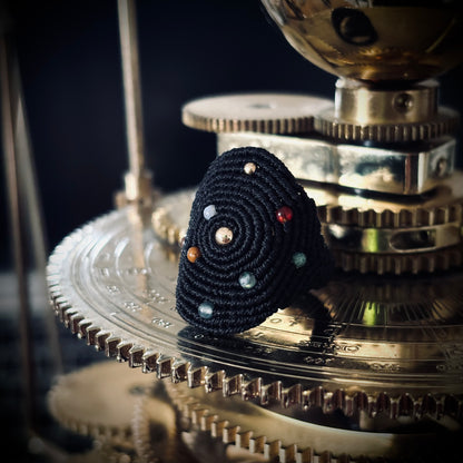 Macramé Planet Ring "Universe and Me"