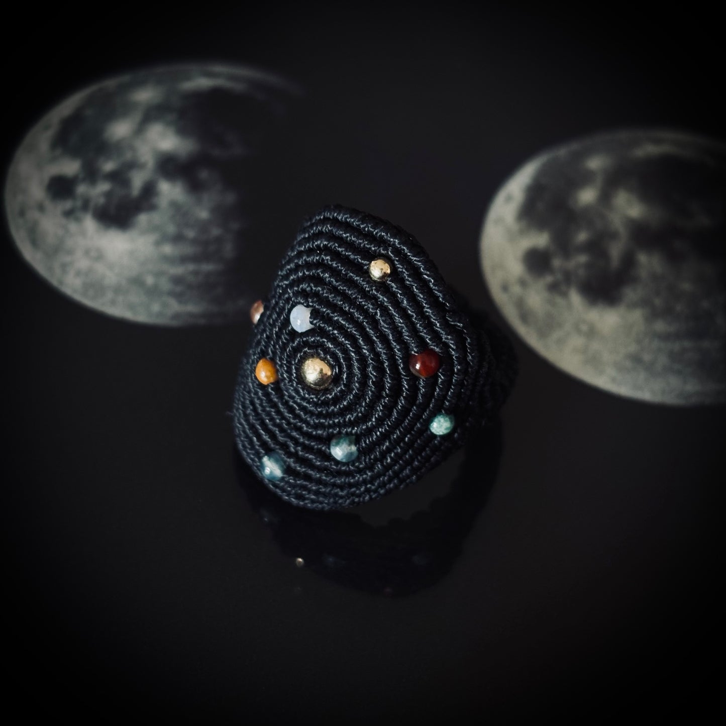 Macramé Planet Ring "Universe and Me"