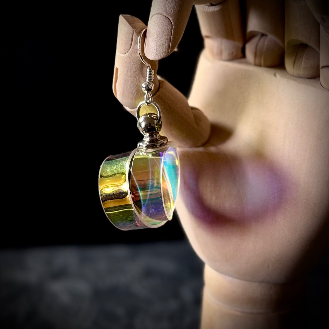 UV Active Neon Disco Earrings "Own the Lights" for Tunnels