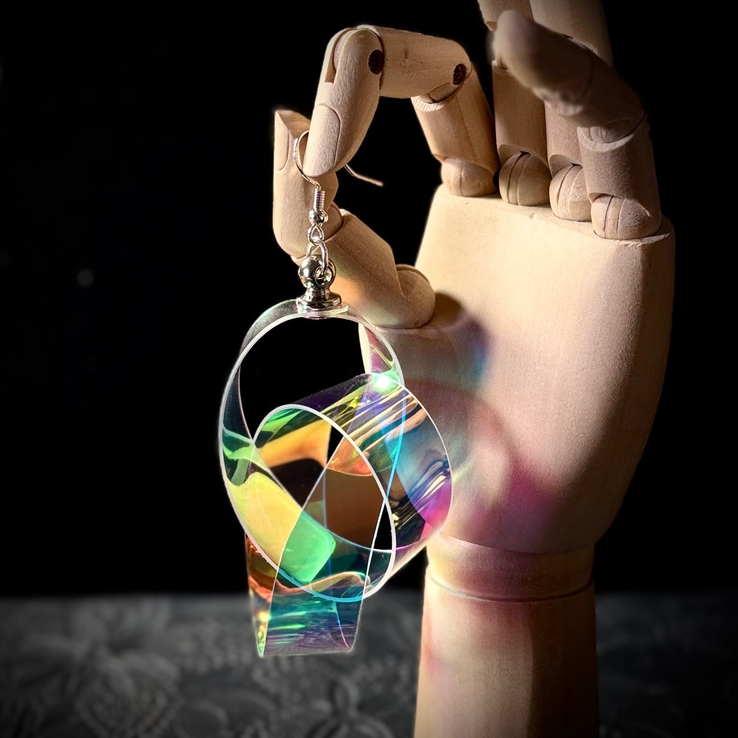 UV Active Neon Disco Earrings "Own the Lights" for Tunnels