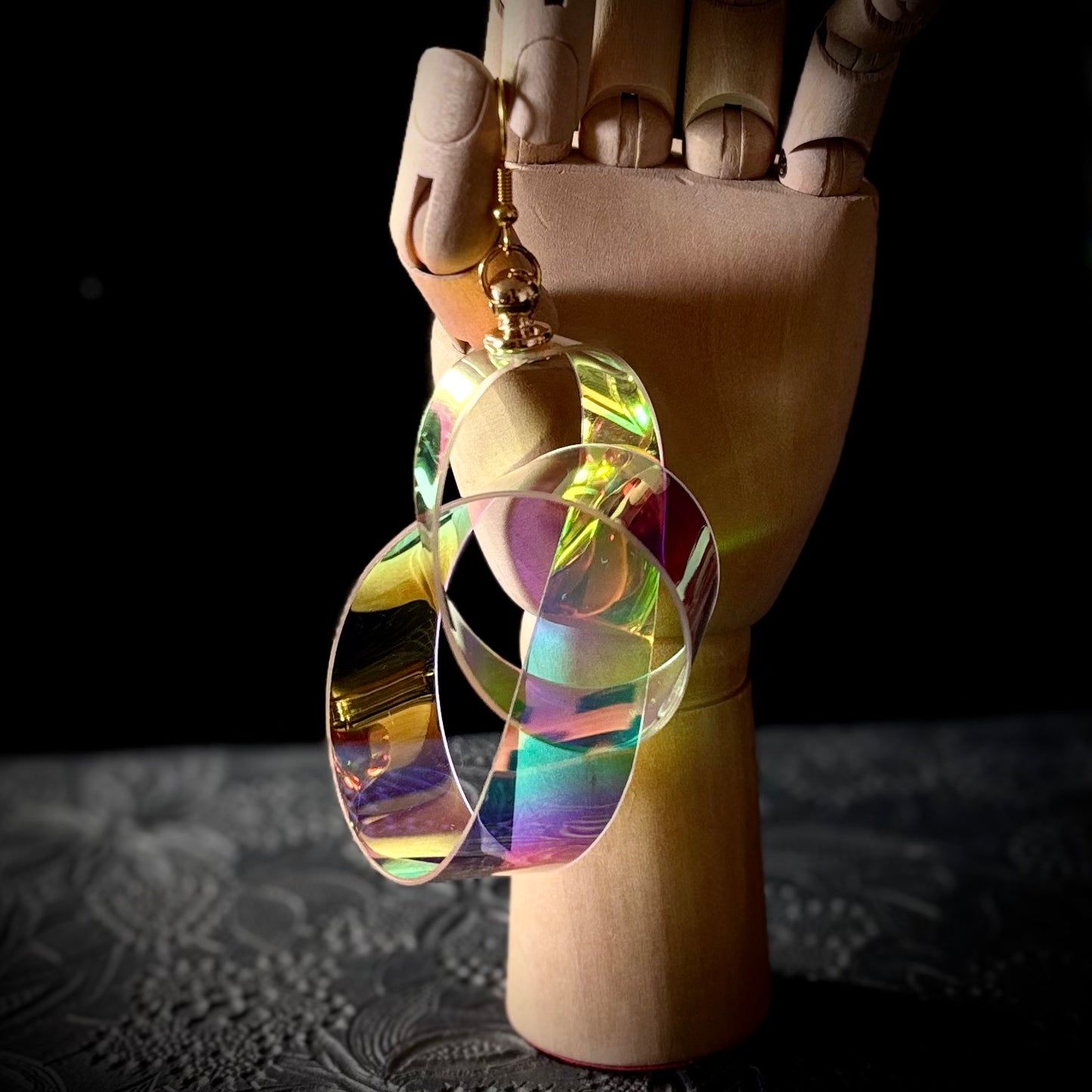UV Active Neon Disco Earrings "Own the Lights" for Tunnels