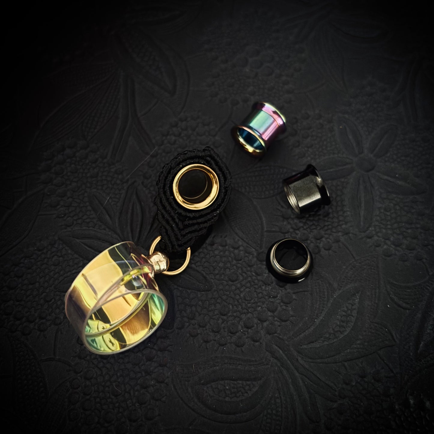 UV Active Neon Disco Earrings "Own the Lights" for Tunnels