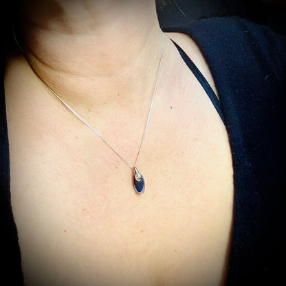 Seaham Sea Glass Necklace - Blue Multi - 925 Sterling Silver