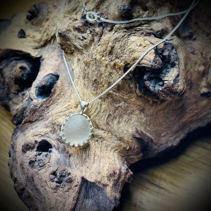 Seaham Sea Glass Necklace – 925 Sterling Silver - Ornament Setting