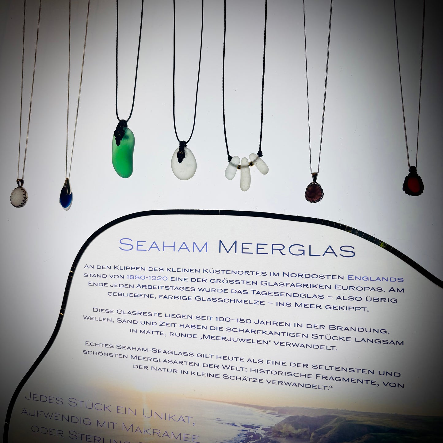 Macrame Sea Glass Ring - Orange Multi Seaham Seaglass