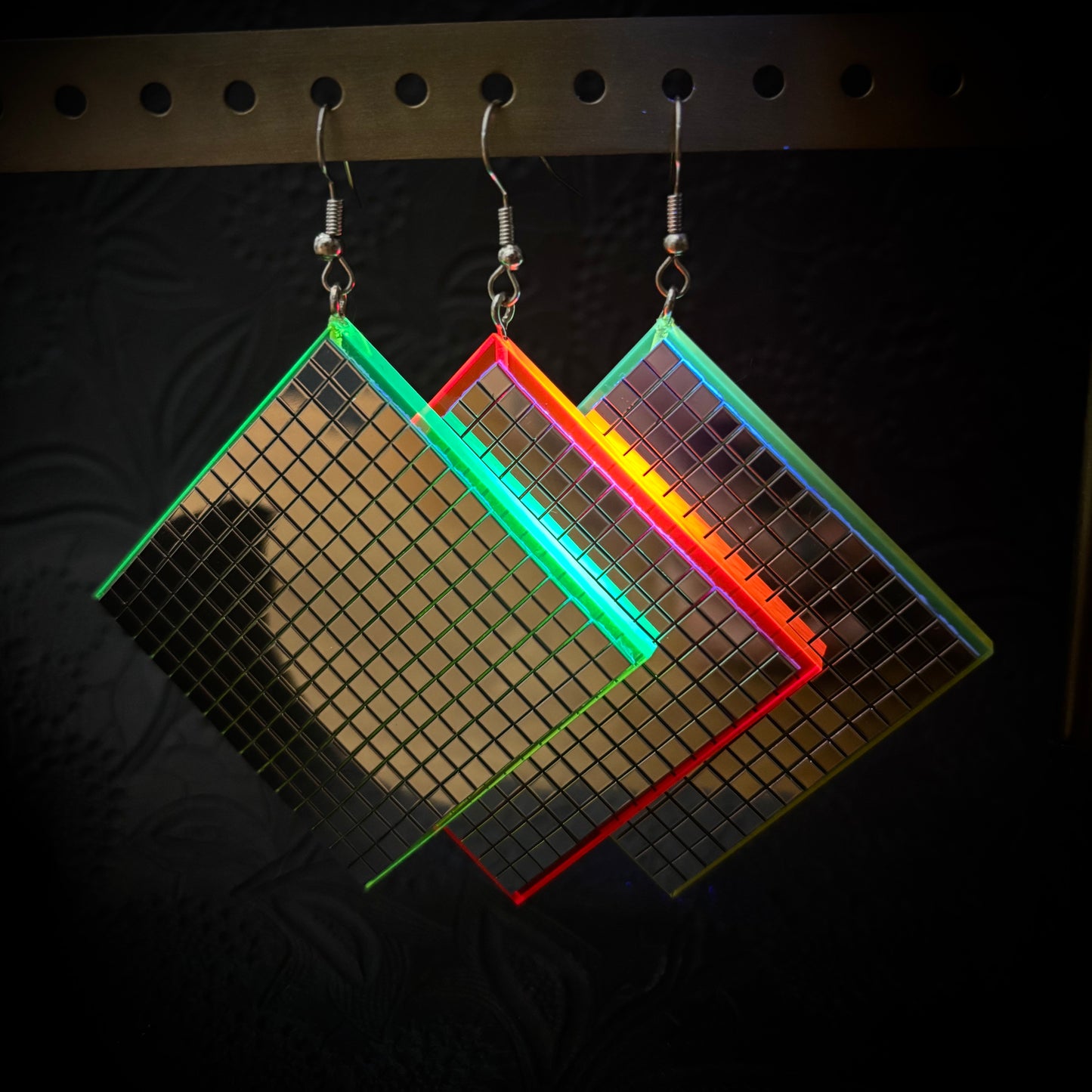 UV-Active Neon Disco Earrings "Own the Lights"
