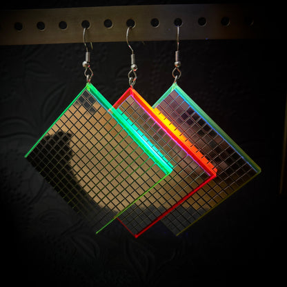 UV-Active Neon Disco Earrings "Own the Lights"