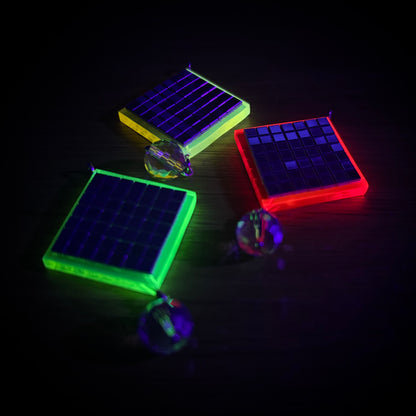 UV-reactive Neon Disco Earrings "Own the Lights - Mini" for Tunnels
