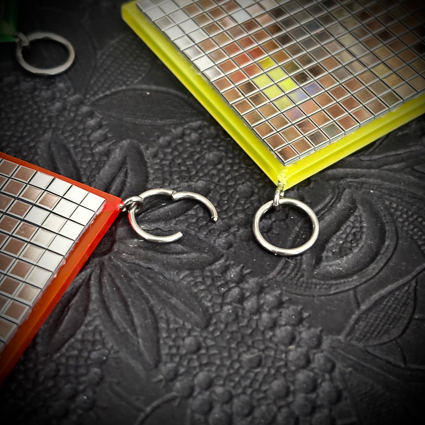 UV Active Neon Disco Earrings "Own the Lights" for Tunnels