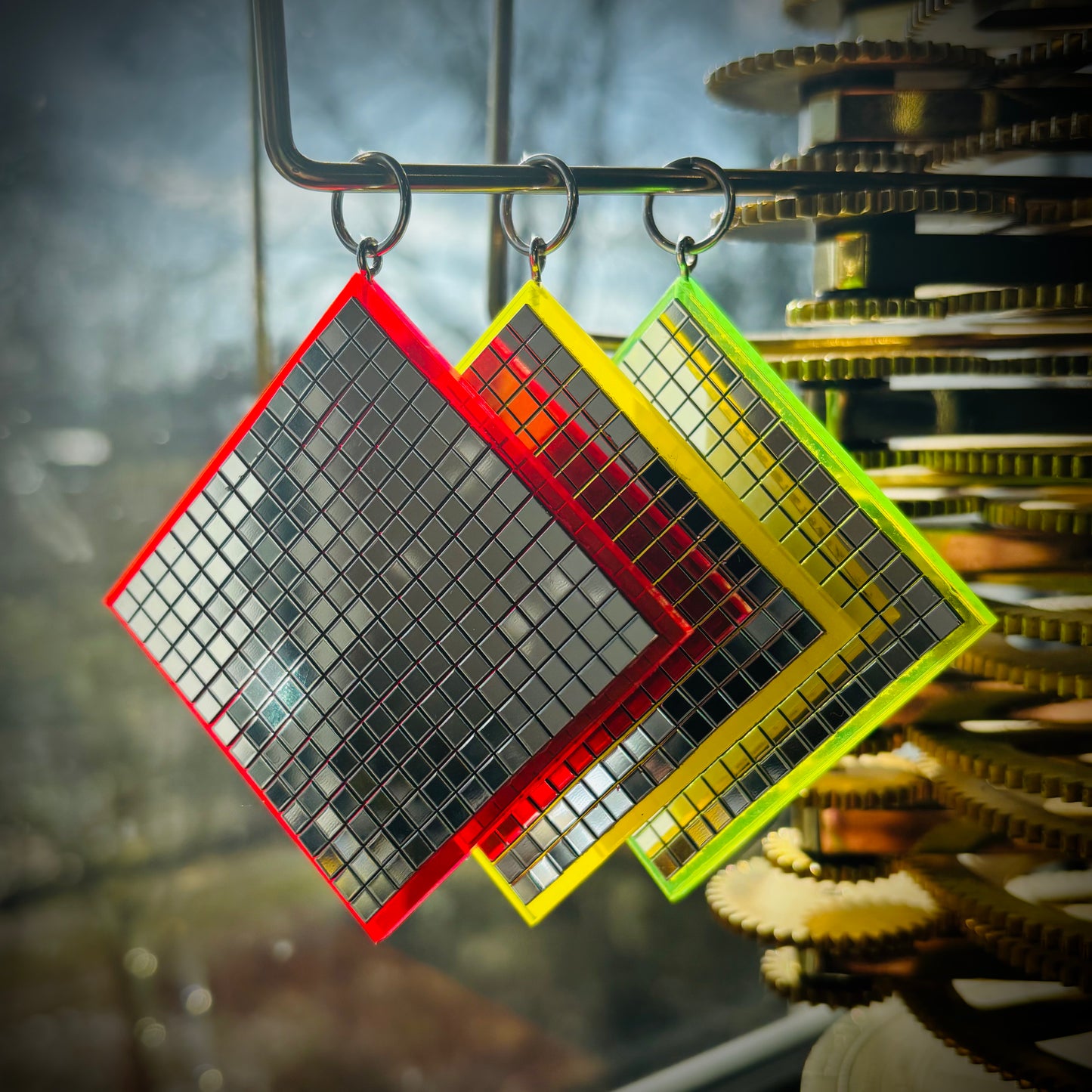 UV Active Neon Disco Earrings "Own the Lights" for Tunnels