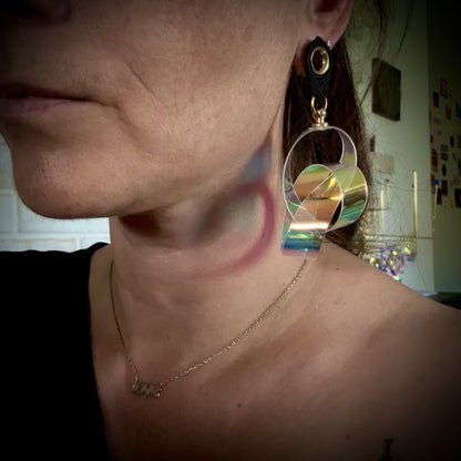UV Active Neon Disco Earrings "Own the Lights" for Tunnels
