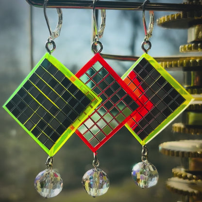 UV-Reactive Neon Disco Earrings "Own the Lights - Mini"