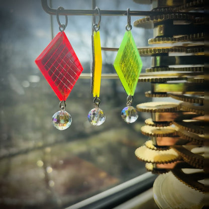 UV-Reactive Neon Disco Earrings "Own the Lights - Mini"